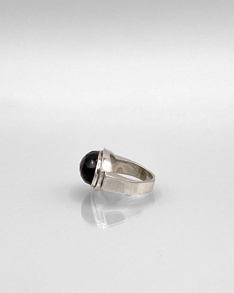 Sterling Silver Ring with Oval Stone in Bezel Mount