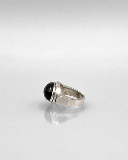 Sterling Silver Ring with Oval Stone in Bezel Mount