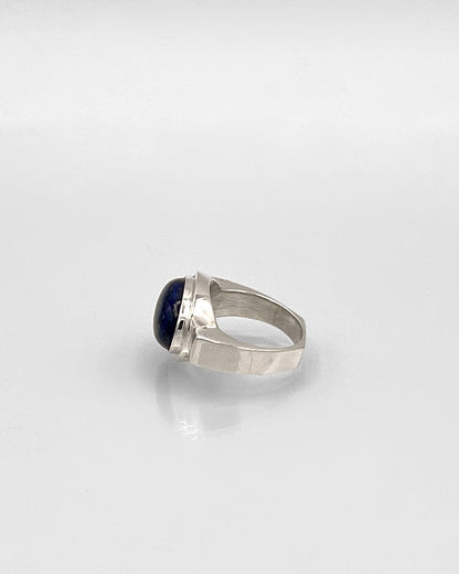 Sterling Silver Ring with Oval Stone in Bezel Mount