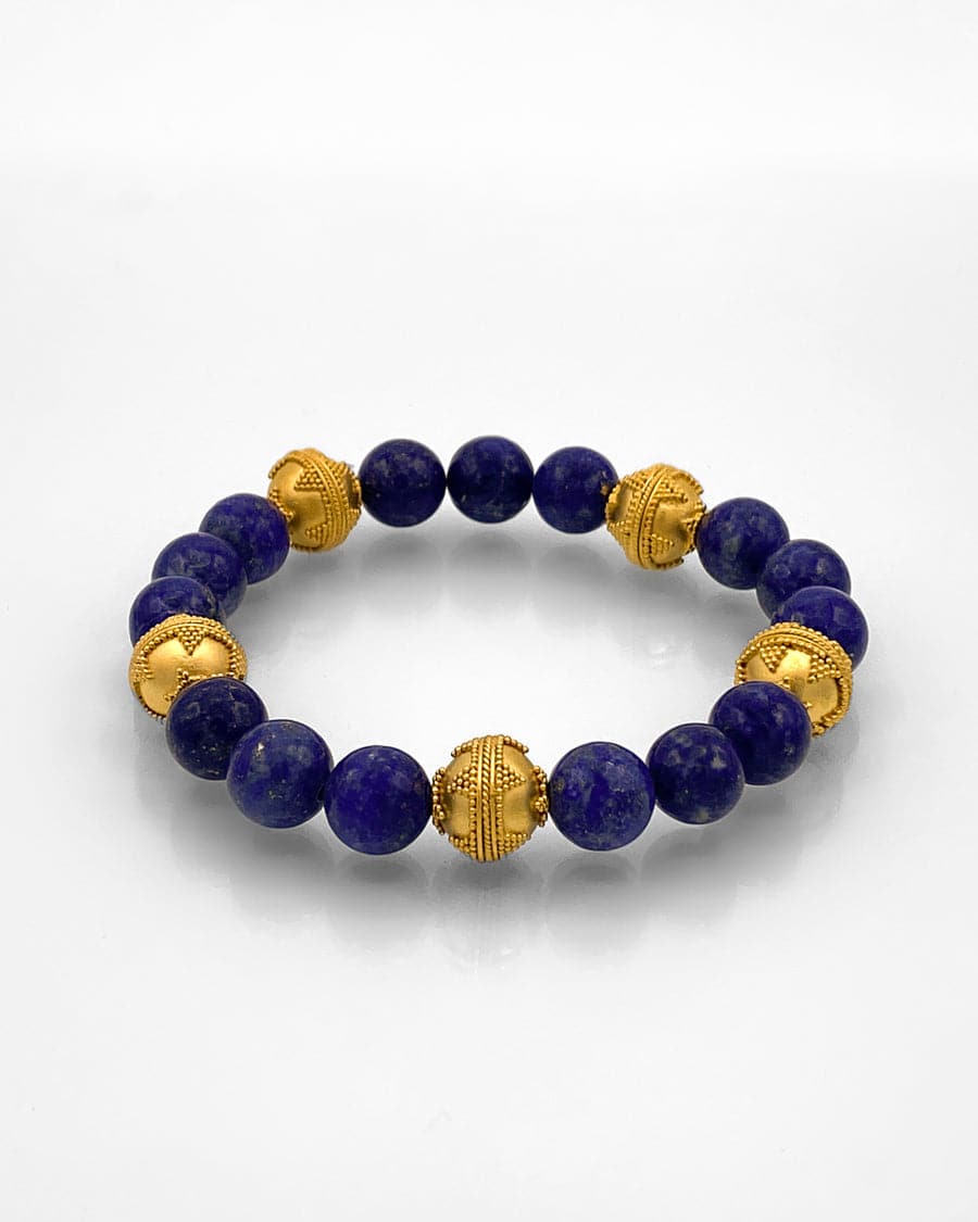 Blue Lapis Bead Bracelet