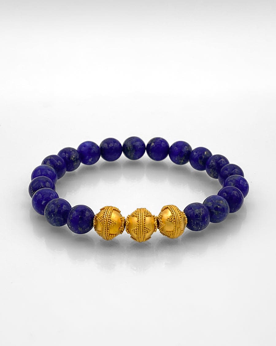 Blue Lapis Bead Bracelet