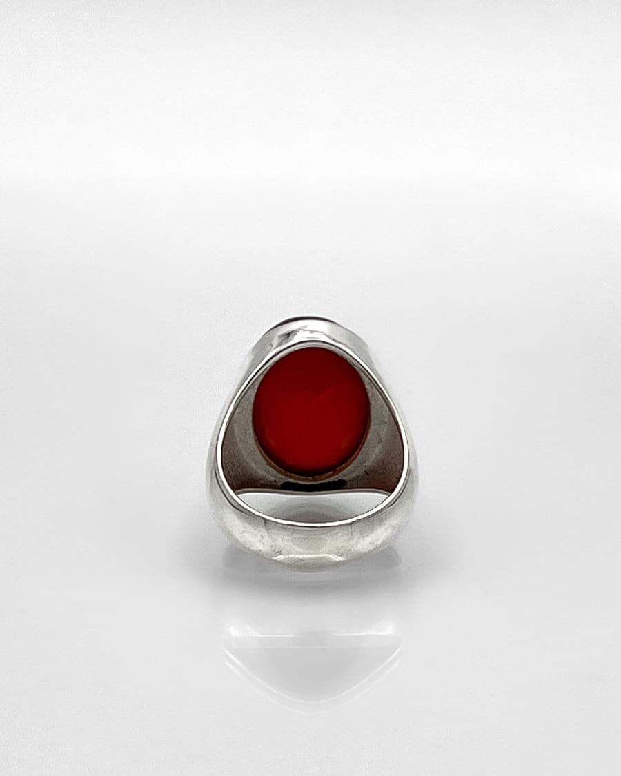 Sterling Silver & Red Onyx Ring
